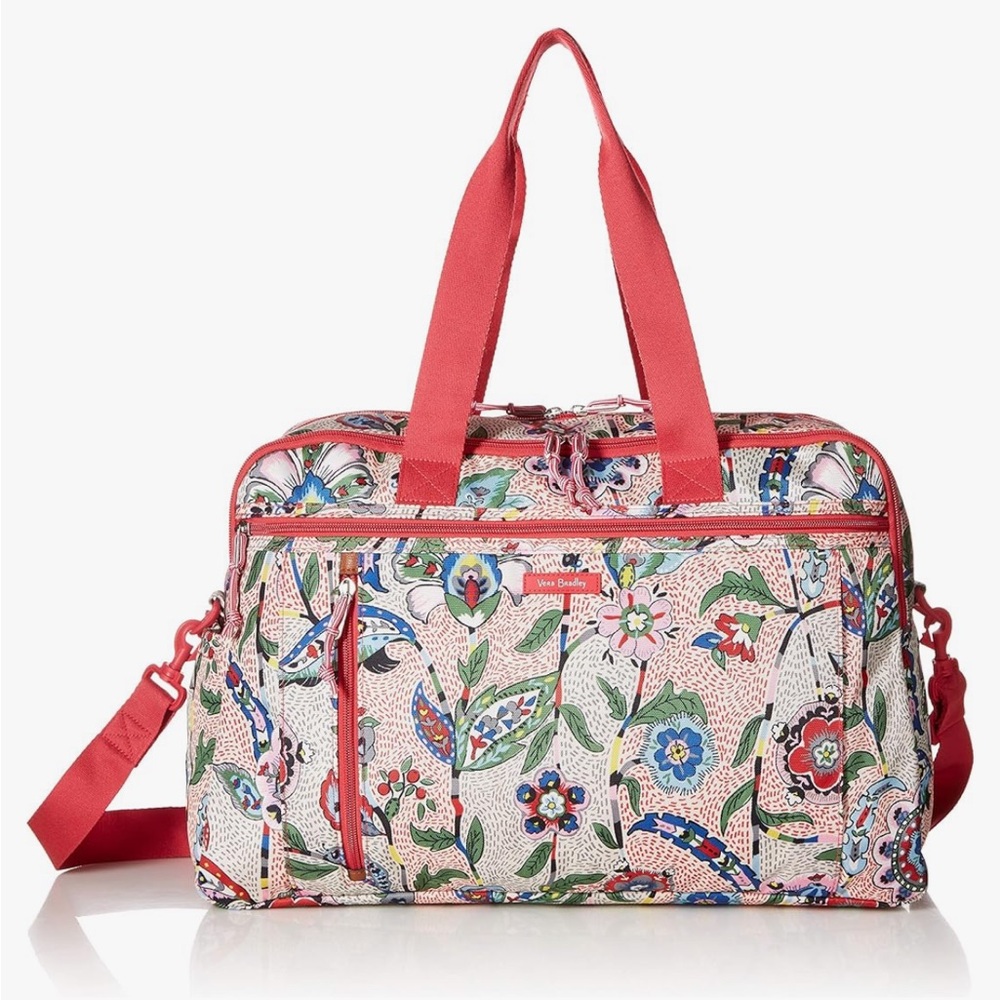 Vera Bradley Lighten Up Weekender Travel Bag in Stiched Garden Next to New!